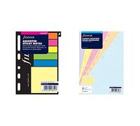 Filofax 210136 Bloc-notes Couleurs Assorties & 340508 Paquet de 30 Feuilles pour Organiseur Couleurs Assorties