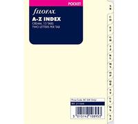 Filofax Recharge pour organiseur 211664 Index alphabétique 2 lettres Crème