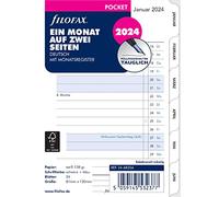 FILOFAX 24-68256 Agenda 2024 de poche 1 mois / 2 pages Blanc allemand
