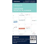 Filofax 344000 Organiseur, Agenda personnel Clip Ordinateur Portable 1 semaine sur 2 pages undatiert