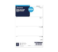 Filofax Agenda 2024 semainier 2024 en anglais, format A5, blanc