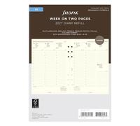 Filofax Agenda 2027 semainier sur 2 pages Format colonne 5 langues Crème coton 27-68513