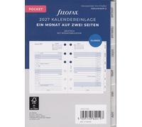 Filofax Agenda de poche 1 mois sur 2 pages avec onglets en allemand 2027