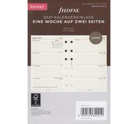Filofax Agenda de poche 1 semaine sur 2 pages coton crème allemand 2027