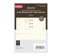 Filofax Agenda de poche, 1 semaine sur 2 pages, en coton, crème, 2026