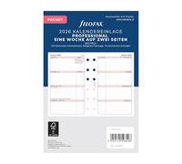 Filofax Agenda de poche professionnel 2026-1 semaine sur 2 pages (allemand)