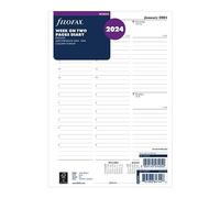 Filofax Agenda hebdomadaire Deskfax sur deux pages avec rendez-vous en anglais - 2024, blanc, 176 mm x 250 mm