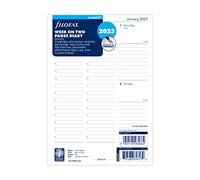 Filofax Agenda multifit 2023 en anglais, format A5, d'une semaine sur deux pages, blanc