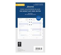Filofax Agenda personnel 1 mois/2 pages tabbed (allemand) 2026