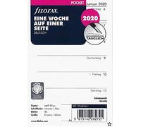 Filofax Agenda Pocket 1 semaine sur 1 page (en allemand) 2020