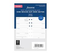 Filofax Agenda Pocket 1 semaine sur 2 pages verticalement allemand 2027