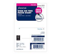 Filofax Agenda semainier de poche sur deux pages mi-année du 23 août au 24 juillet
