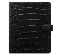 Filofax Classic Croc 026071 Organiseur A5 en cuir de veau Noir ébène 30 mm