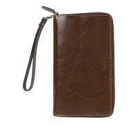 Filofax Malden C022704-27 Organiseur à fermeture éclair, format personnel, format compact, ocre - Tactile, cuir de buffle pleine fleur, six anneaux, coton crème, agenda 2 semainiers par page