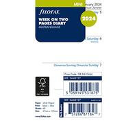 Filofax Mini recharge pour agenda 2024 semainier en 4 langues Blanc