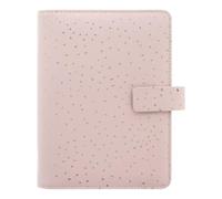 Filofax Organiseur de confettis, taille personnelle, quartz rose, aspect cuir, accents en feuille d'or, six anneaux, semainier, multilingue, 2027 (C028723-27)