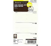 Filofax Personal 1 semaine sur 2 pages en coton crème (allemand) 2022