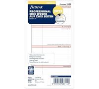 Filofax Personal Professional 1 semaine sur 2 pages (allemand) 2023, 23-68475, blanc/rose