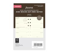 Filofax Poche 1 semaine sur 2 pages en coton cr. (allemand) 2025