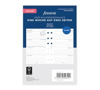 Filofax Pocket 1 semaine sur 2 pages verticales (allemand) 2025