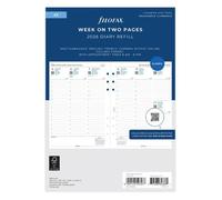 Filofax Recharge 2026 A5 - Semaine sur 2 pages, multilingue (148 x 210 mm)