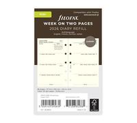 Filofax Recharge d'agenda pour calendrier, format mini, semainier, papier crème coton, non ligné, multilingue : quatre langues, 2026 (C68124-26)