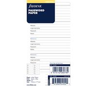 Filofax Recharge de papier pour mot de passe personnel, blanc, 95 x 171 mm