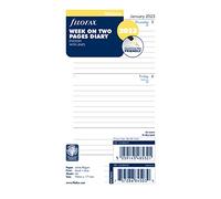 Filofax Recharge, format personnel/compact, affichage hebdomadaire, papier blanc, ligné, anglais, 2023 (C68418-23)
