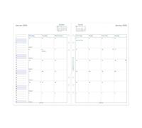 Filofax Recharge pour agenda 2026 format A5, affichage mensuel, papier blanc, anglais, 2026 (C68510-26)