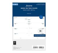 Filofax Recharge pour agenda 2026 semainier sur 2 pages, format A5, anglais