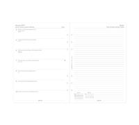 Filofax Recharge pour agenda 2027 - Format A5 - Semaine sur une page avec notes - Papier blanc - Multilingue : cinq langues - 2027