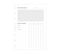 Filofax Recharge rechargeable pour carnet A5 Wellness Trackers