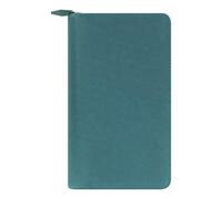 Filofax Saffiano C022536-27 Organiseur à fermeture éclair, format personnel, format compact, aigue-marine, aspect cuir, six anneaux, calendrier 2 semainiers, anglais, 2027