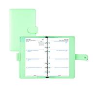 Filofax Saffiano C028810-22 Organiseur personnel format compact Néo Menthe - Grain croisé, aspect cuir, six anneaux, semainier, multilingue