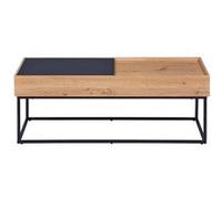 Inter Link- Table basse avec espace de rangement- Table d'appoint- Table de salon- Table basse spacieuse- Pieds métalliques- Aspect chêne Artisan- Plateau coulissant -L:110cmx l :50cmx H :40cm -Filora