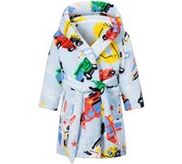FILOWA Peignoir de Bain Enfant à Capuche Chaud Polaire Robe de Chambre, Coton Animaux Robes Doux Pyjamas Vêtements de Nuit pour Garçon 7-8 Ans, Bleu Voiture