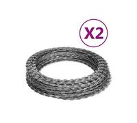 Fils barbelés hélicoïdaux rouleaux 2 pcs acier galvanisé 60 m