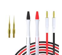 Fils de test multimètre en silicone plaqué or - Fil de cuivre pur - 1,2 m - Pour réparation électronique de précision, soudage, test IC - Rouge et noir (A)