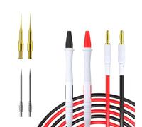 Fils de test multimètre en silicone plaqué or - Fil de cuivre pur - 1,2 m - Pour réparation électronique de précision, soudage, test IC - Rouge et noir (B)