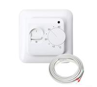 Filteilect Thermostat électrique pour chauffage au sol avec capteur de sol pour systèmes de chauffage domestique, contrôleur de température mécanique blanc 16 A