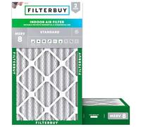 FilterBuy 12x24x4 MERV 8 Filtre à air plissé pour four AC (lot de 2 filtres), 12x24x4 - Argent