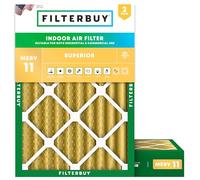 FilterBuy 18x20x4 MERV 11 Filtre à air plissé pour four AC (lot de 2 filtres), 18x20x4 - Or