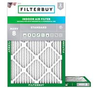 FilterBuy 24x28x1 MERV 8 Filtre à air plissé pour four AC (lot de 2 filtres), 24x28x1 - Argent