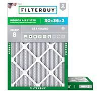 FilterBuy 30x36x2 MERV 8 Filtre à air plissé pour four AC (lot de 2 filtres), 30x36x2 - Argent