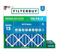 Filterbuy Filtre à air 35,6 x 35,6 x 5,6 cm MERV 13 Optimal Defense (lot de 2), filtres à air plissés de rechange pour chaudière CVC (taille réelle : 34 x 34 x 4 cm)