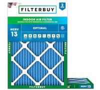 Filterbuy Filtre à air MERV 13 Optimal Defense (paquet de 2), filtres à air plissés de rechange pour four CVC et climatisation (taille réelle : 44,5 x 61 x 1 cm)