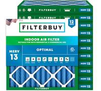 Filterbuy Lot de 12 filtres à air plissés MERV 13 Optimal Defense (lot de 12), filtres à air plissés pour fournaise CVC (taille réelle : 24 x 24 x 4,4 cm)