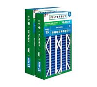 Filterbuy Lot de 2 filtres à air 16 x 28 x 6 cm MERV 13 Optimal Smoke & Allergy Defense (lot de 2), filtres plissés pour four CVC AprilAire Space-Gard 401, 2400 et Lennox (taille réelle : 15,50 x
