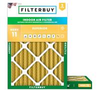 FilterBuy Lot de 2 filtres à air comprimés Merv 11, 12 x 18 x 2, dorés