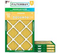 FilterBuy Lot de 4 filtres à air comprimés Merv 11, 13 x 21,5 x 1 - Dorés